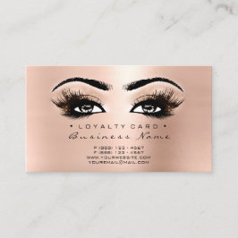 Loyalty Card 6 Beauty Salon Lashes Rose Treuekarte