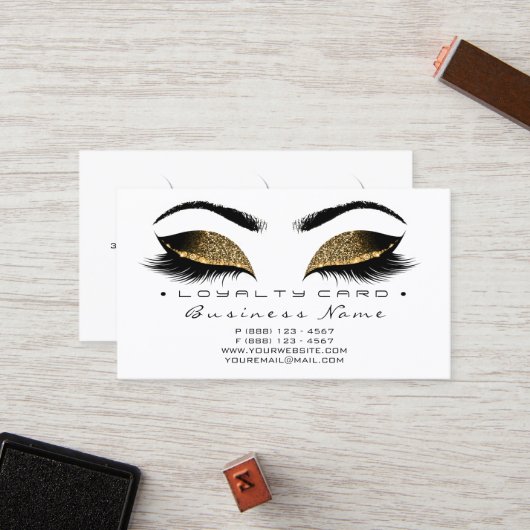 Loyalty Card 6 Beauty Salon Lashes Treuekarte (Vorderseite/Rückseite Beispiel)