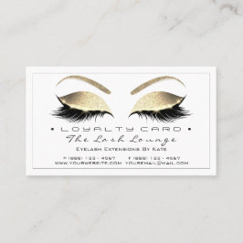 Loyalty Card 6 Beauty Salon Lashes White Gold Blac Treuekarte