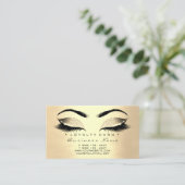 Loyalty Card 6 Lash Sepia Gold Crown Glitzer Treuekarte (Stehend Vorderseite)