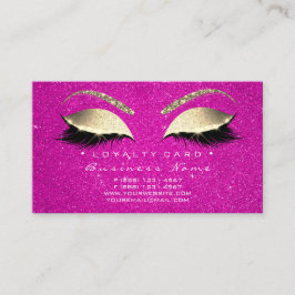 Loyalty Card 6 Lashes Gold Hot Pink Crown Glitzer Treuekarte