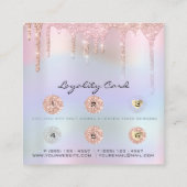 Loyalty Card 6 Punch Aftercare Eyelash Holographic Treuekarte (Rückseite)