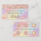 Loyalty Card 6 Punch Makeup Artist Holographic Treuekarte (Vorne/Hinten)