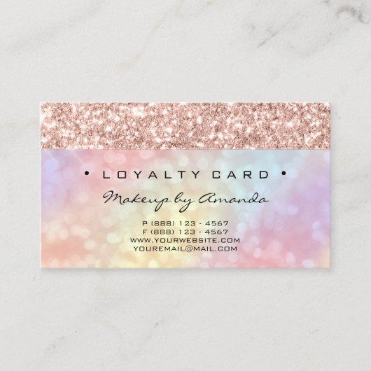Loyalty Card 6 Punch Makeup Artist Holographic Treuekarte (Vorderseite)