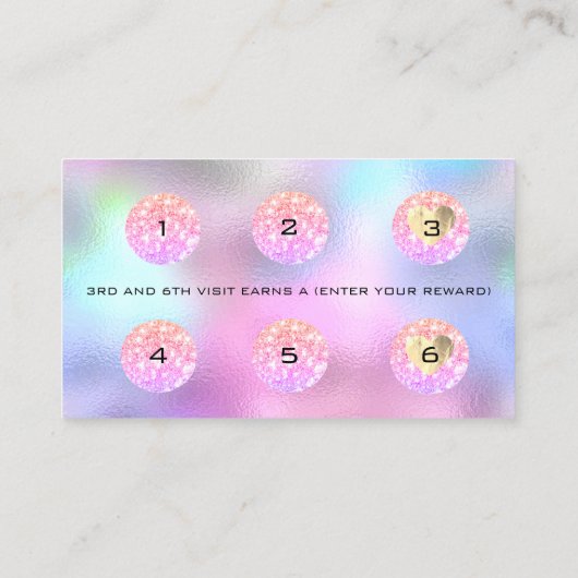 Loyalty Card 6 Punch Makeup Artist Tropfen Ombre Treuekarte (Rückseite)