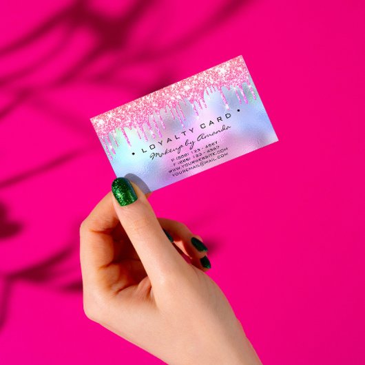 Loyalty Card 6 Punch Makeup Artist Tropfen Ombre Treuekarte