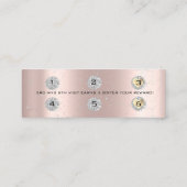 Loyalty Card 6 Punch Makeup Grau Herz Rose Kleine Treuekarte (Rückseite)