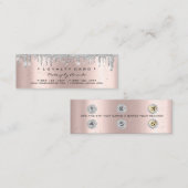 Loyalty Card 6 Punch Makeup Grau Herz Rose Kleine Treuekarte (Vorne/Hinten)