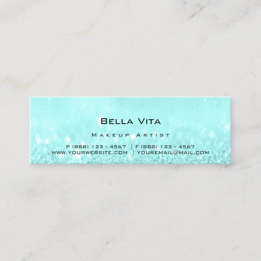 Loyalty Card 6 Punch Makeup Haar Herz Blau Klein Treuekarte (Vorderseite)