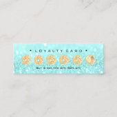 Loyalty Card 6 Punch Makeup Haar Herz Blau Klein Treuekarte (Rückseite)