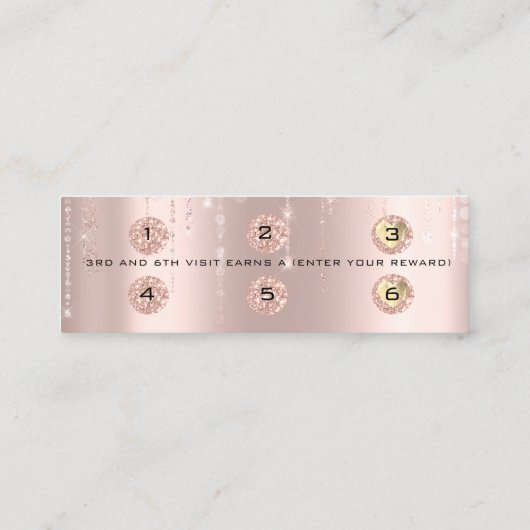 Loyalty Card 6 Punch Makeup Herz Rose Tropfen Klei Treuekarte (Rückseite)