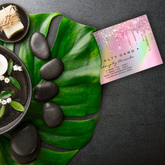 Loyalty Card 6 Punch Makeup Künstlerholograph Rose Treuekarte