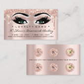 Loyalty Card 6 Punch Makeup Lash Rose Grün Treuekarte (Vorne/Hinten)