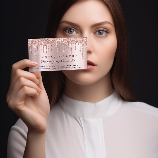 Loyalty Card 6 Punch Makeup Lashes Herzstück Rose Treuekarte