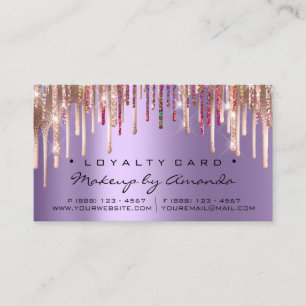 Loyalty Card 6 Punch Makeup Rose Lila Treuekarte
