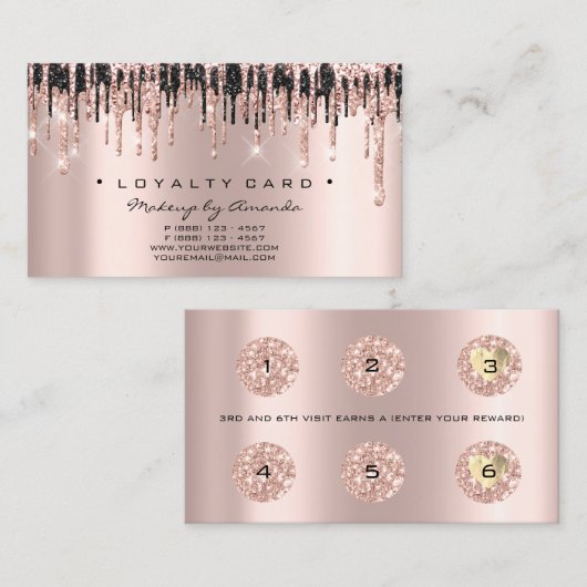Loyalty Card 6 Punch Makeust Artist Beauty Studio Treuekarte (Vorne/Hinten)