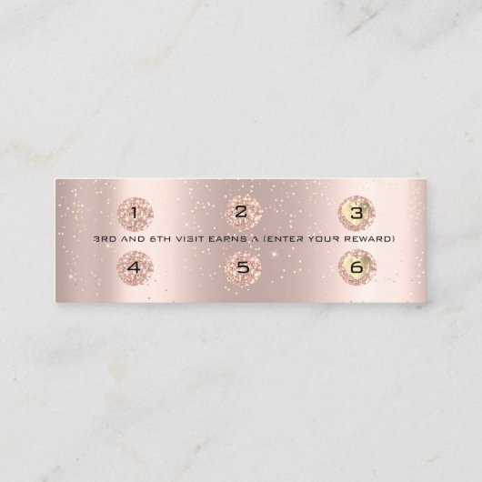 Loyalty Card 6 Punch Makeuty Herzfunktion Rose Kle Treuekarte (Rückseite)