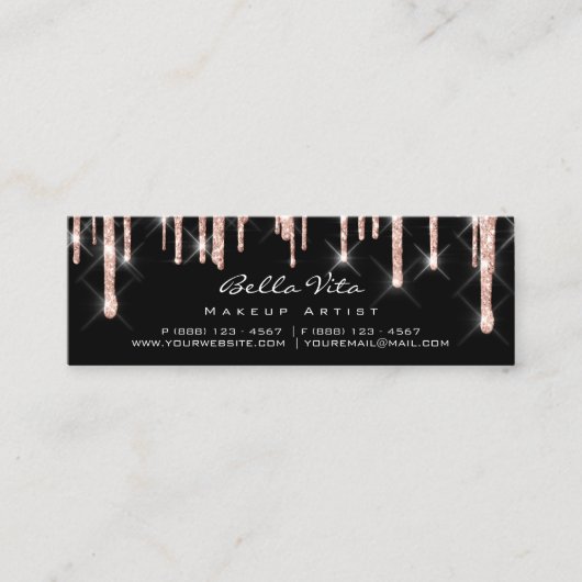 Loyalty Card 6 Punch Makeuty Herzstück Rose Blau Treuekarte (Vorderseite)