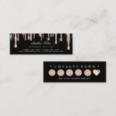 Loyalty Card 6 Punch Makeuty Herzstück Rose Blau Treuekarte (Vorne/Hinten)