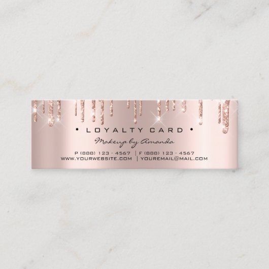 Loyalty Card 6 Punch Makeuty Herzstück Rose Gold Treuekarte (Vorderseite)