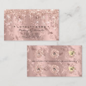 Loyalty Card 6 Punch Rose Tropfen Treuekarte (Vorne/Hinten)