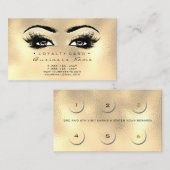 Loyalty Card 6 Schönheitssalon Lashes Gold Treuekarte (Vorne/Hinten)