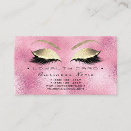 Loyalty Card 6 Schönheitssalon Lashes Pink Glass Treuekarte
