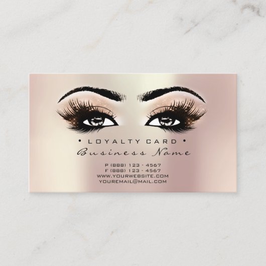Loyalty Card 6 Schönheitssalon Lashes Treuekarte (Vorderseite)
