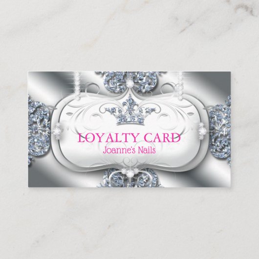 Loyalty Card Diamonds Glitzer Crown Treuekarte (Rückseite)