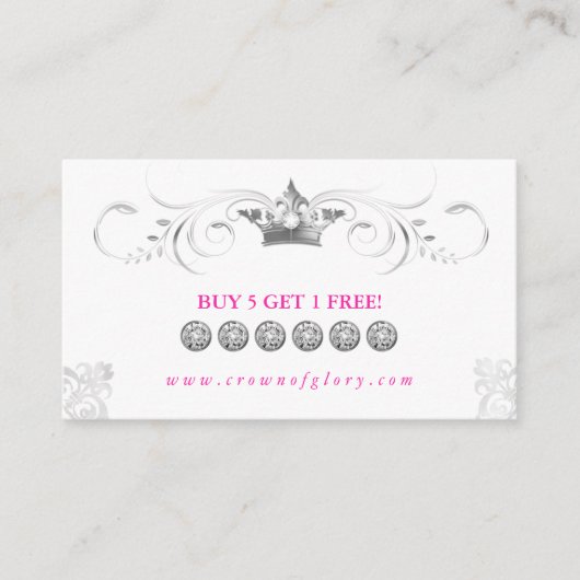 Loyalty Card Diamonds Glitzer Crown Treuekarte (Vorderseite)