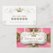 Loyalty Card Diamonds Gold Glitzer Crown Treuekarte (Vorne/Hinten)