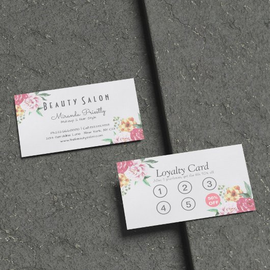 Loyalty Card Elegantes Blumengestylt Treuekarte
