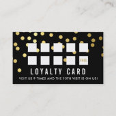 LOYALTY CARD glam conetti Gold schwarz Treuekarte (Vorderseite)
