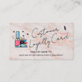 * Loyalty Card Manicurist Nail Tech Rose Gold   Visitenkarte (Vorderseite)