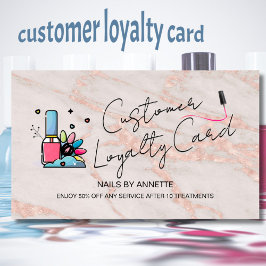 * Loyalty Card Manicurist Nail Tech Rose Gold   Visitenkarte