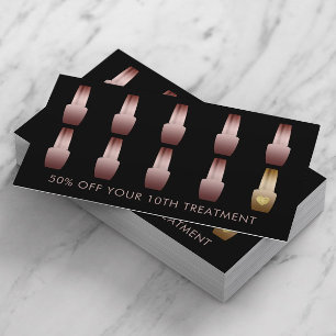 Loyalty Card Nail Salon Rose Gold Manicurist Treuekarte
