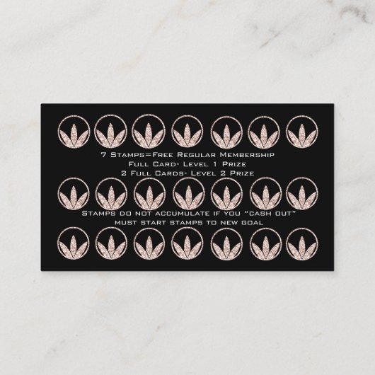 Loyalty Card Nutrition Health Kraut Rose 21 Black Treuekarte (Rückseite)