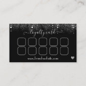 Loyalty Card Pretty Drips Silver Glitter Rain Visitenkarte (Rückseite)