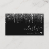 Loyalty Card Pretty Drips Silver Glitter Rain Visitenkarte (Vorderseite)