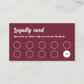 Loyalty Card, Retro beruflich bordeauxrot Treuekarte (Vorderseite)