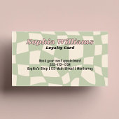 Loyalty Card Retro Green Karos Business Marketing Treuekarte