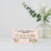Loyalty Card Retro Pink Schachbrett Business Marke Treuekarte (Stehend Vorderseite)