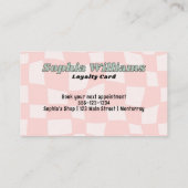 Loyalty Card Retro Pink Schachbrett Business Marke Treuekarte (Rückseite)