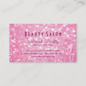 Loyalty Card Rosa Glitzer Gold Blütenmakeup Haar Treuekarte (Rückseite)