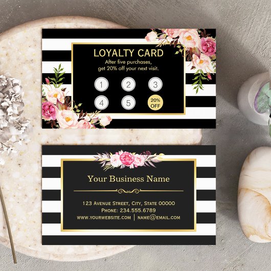 Loyalty Card Vintag Gold Salon Treuekarte