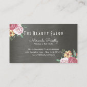 Loyalty Card Vintages Blumenmuster und Haarstil Treuekarte (Rückseite)