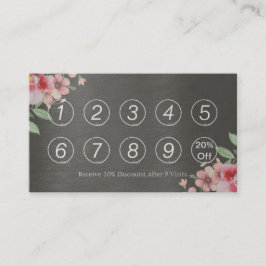 Loyalty Card Vintages Blumenmuster und Haarstil Treuekarte