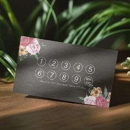 Loyalty Card Vintages Blumenmuster und Haarstil Treuekarte