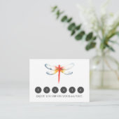Loyalty Cards für Business Red Dragonfly Begleitkarte (Stehend Vorderseite)