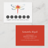 Loyalty Cards für Business Red Dragonfly Begleitkarte (Vorne/Hinten)